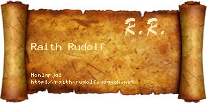 Raith Rudolf névjegykártya